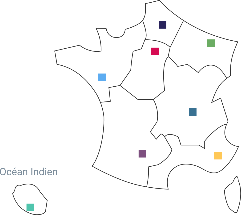 Carte des délégations régionales