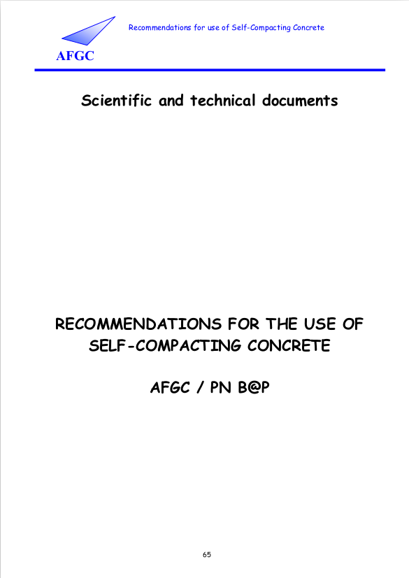 Recommendations for use of self-compacting concrete